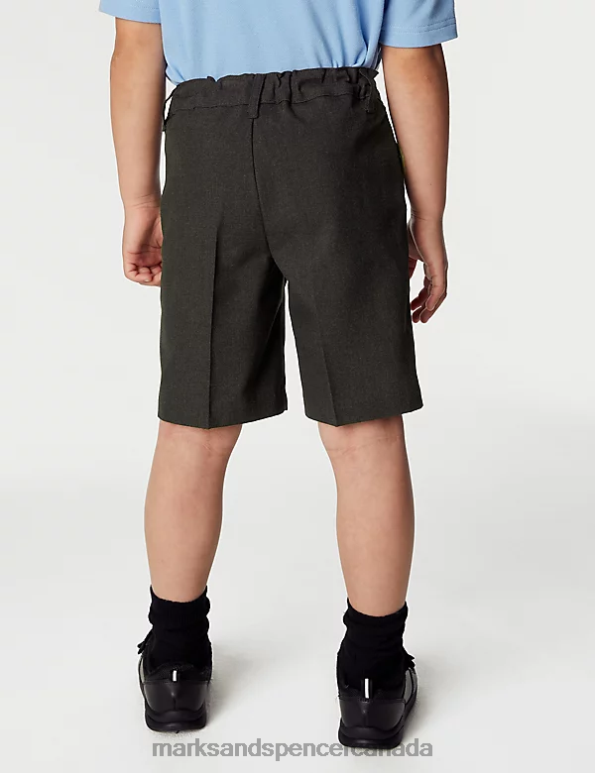 Marks and Spencer sale - Kids Charcoal Clothing Marks & Spencer 2pk Regular Leg School Shorts 20VTD8065