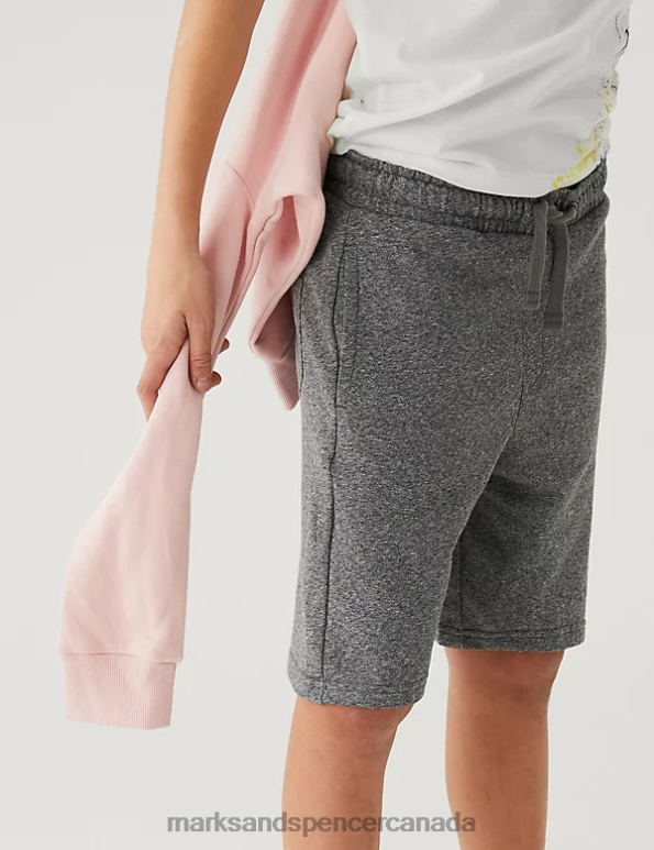 Kids Charcoal Clothing Marks & Spencer Cotton Rich Shorts 20VTD8596 - Marks and Spencer online