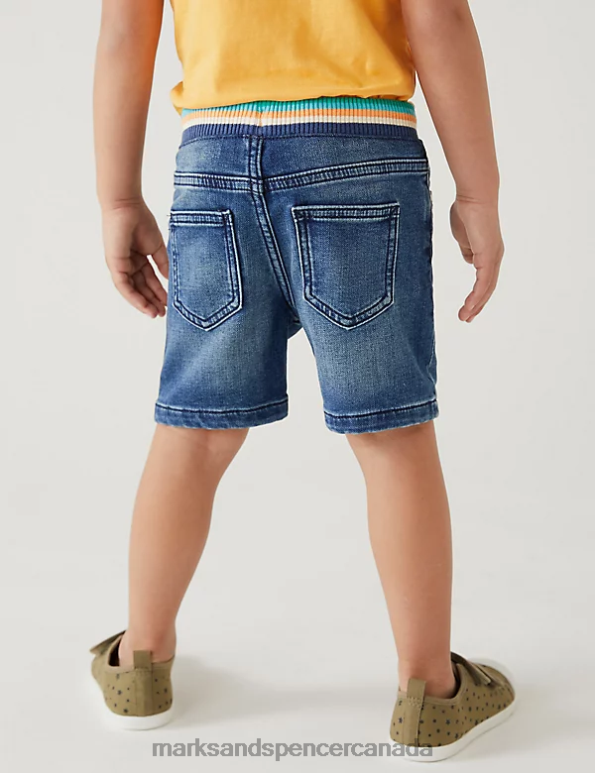 Kids Dark Blue Denim Clothing Marks & Spencer Cotton Rich Denim Shorts 20VTD8398 - Marks and Spencer Canada locations