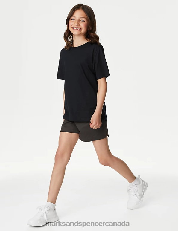 Kids Dark Grey Clothing Marks & Spencer Pure Cotton Sports Shorts 20VTD8660 - Marks and Spencer outlet