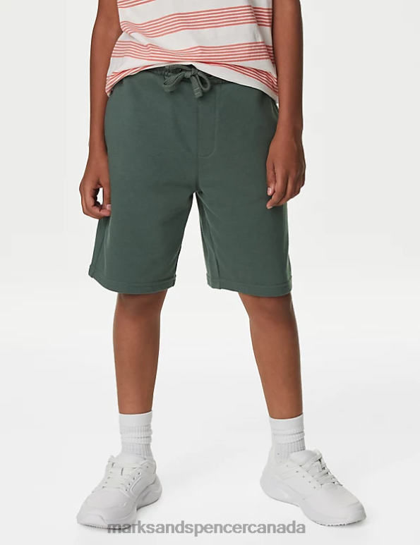Kids Dark Sage Clothing Marks & Spencer Cotton Rich Shorts 20VTD8871 - Marks and Spencer Canada locations