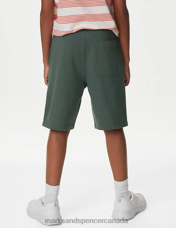 Kids Dark Sage Clothing Marks & Spencer Cotton Rich Shorts 20VTD8871 - Marks and Spencer Canada locations