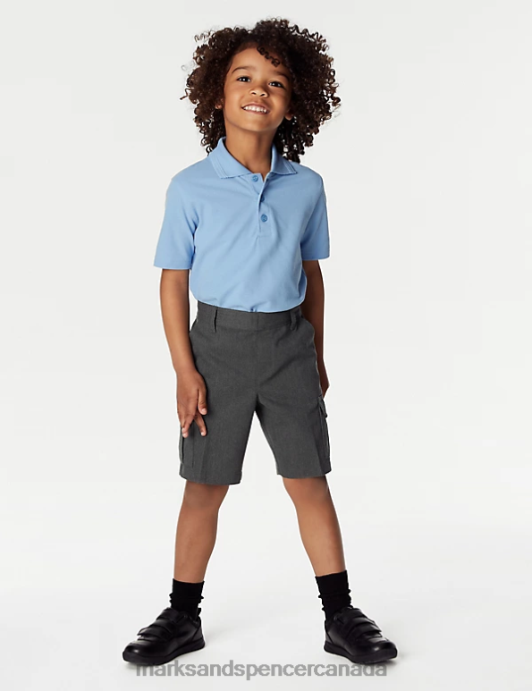 Kids Grey Clothing Marks & Spencer 2pk Cargo School Shorts 20VTD8441 - Marks and Spencer Canada locations