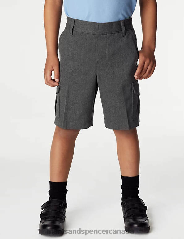 Kids Grey Clothing Marks & Spencer 2pk Cargo School Shorts 20VTD8441 - Marks and Spencer Canada locations