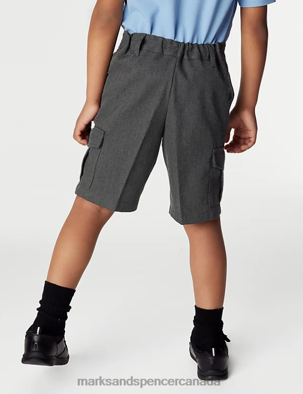 Kids Grey Clothing Marks & Spencer 2pk Cargo School Shorts 20VTD8441 - Marks and Spencer Canada locations
