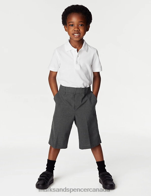 Kids Grey Clothing Marks & Spencer 2pk Easy Dressing School Shorts 20VTD8522 - Marks and Spencer online