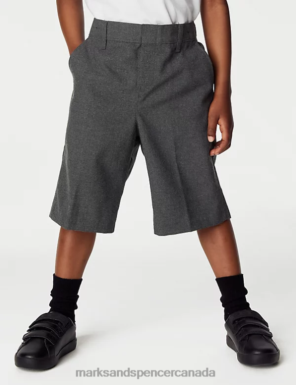 Kids Grey Clothing Marks & Spencer 2pk Easy Dressing School Shorts 20VTD8522 - Marks and Spencer online