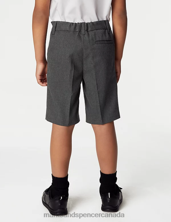 Marks and Spencer sale - Kids Grey Clothing Marks & Spencer 2pk Front Pleat School Shorts 20VTD8427