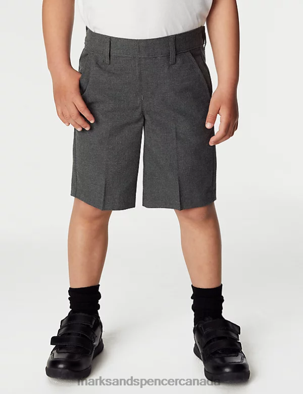 Marks and Spencer Canada - Kids Grey Clothing Marks & Spencer 2pk Regular Leg Plus Waist School Shorts 20VTD7854