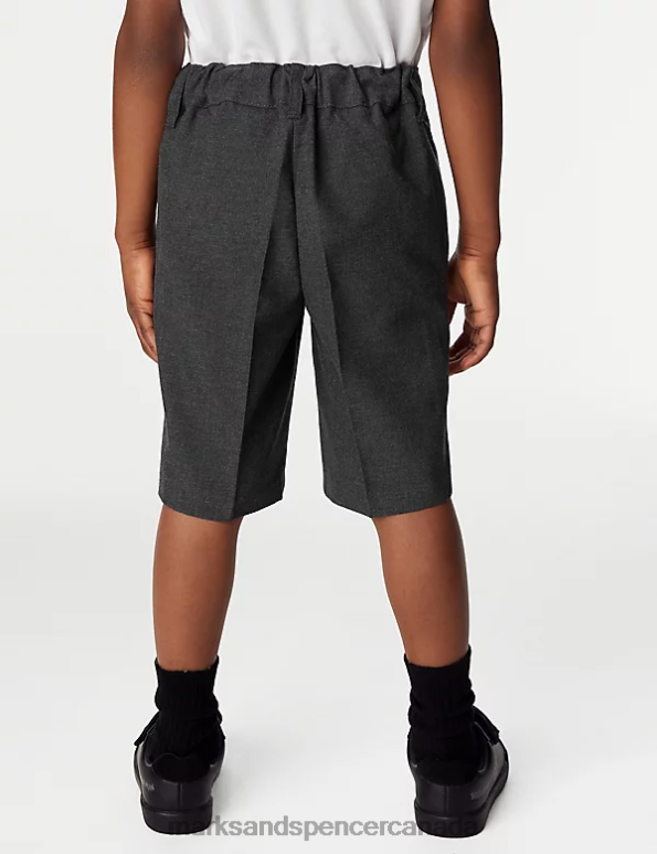 Marks and Spencer sale - Kids Grey Clothing Marks & Spencer 2pk Slim Leg Plus Waist School Shorts 20VTD7872