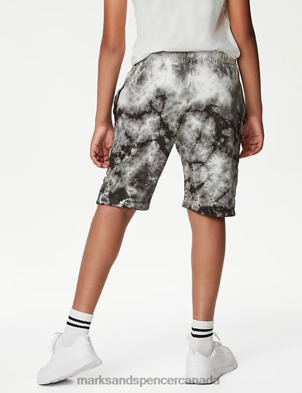 Kids Grey Mix Clothing Marks & Spencer Cotton Rich Marvel Tie Dye Shorts 20VTD8606 - Marks and Spencer Canada locations