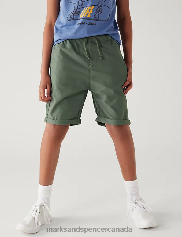 Kids Khaki Mix Clothing Marks & Spencer 2pk Pure Cotton Shorts 20VTD8436 - Marks and Spencer online