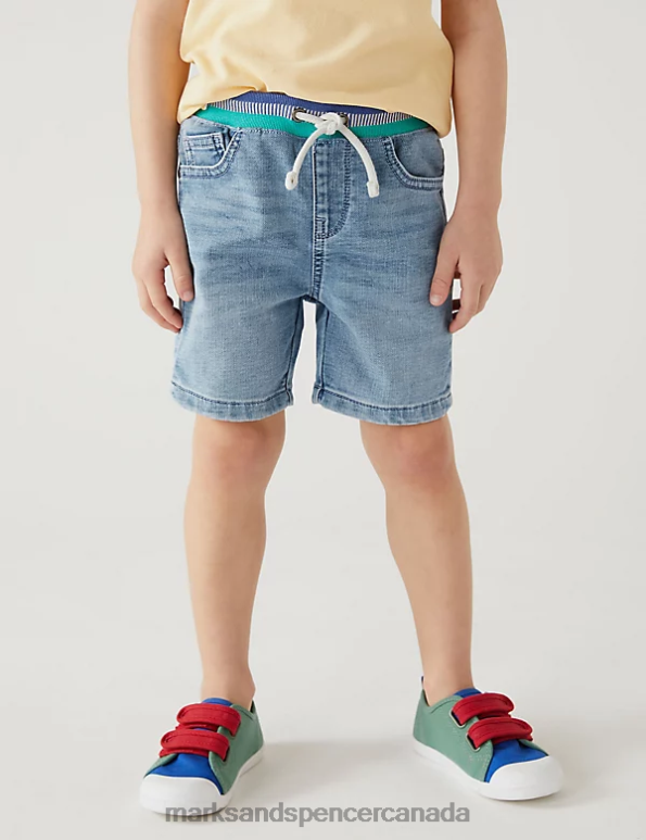 Kids Light Denim Clothing Marks & Spencer Cotton Rich Denim Shorts 20VTD8635 - Marks and Spencer outlet