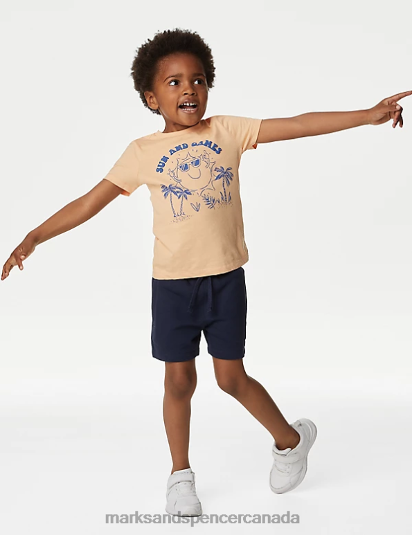 Kids Navy/Blue Clothing Marks & Spencer 2pk Cotton Rich Shorts 20VTD7798 - Marks and Spencer online