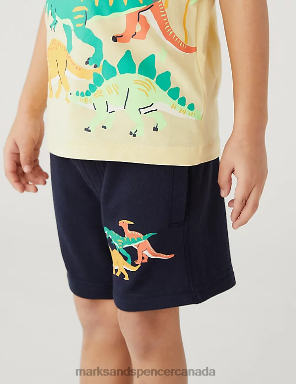 Kids Navy Clothing Marks & Spencer Cotton Rich Dinosaur Shorts 20VTD8078 - Marks and Spencer outlet