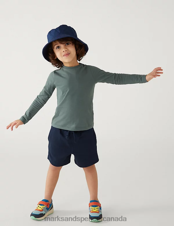 Kids Navy Clothing Marks & Spencer Cotton Rich Plain Shorts 20VTD8735 - Marks and Spencer outlet