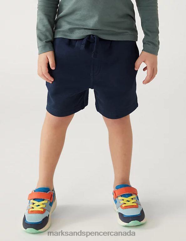 Kids Navy Clothing Marks & Spencer Cotton Rich Plain Shorts 20VTD8735 - Marks and Spencer outlet