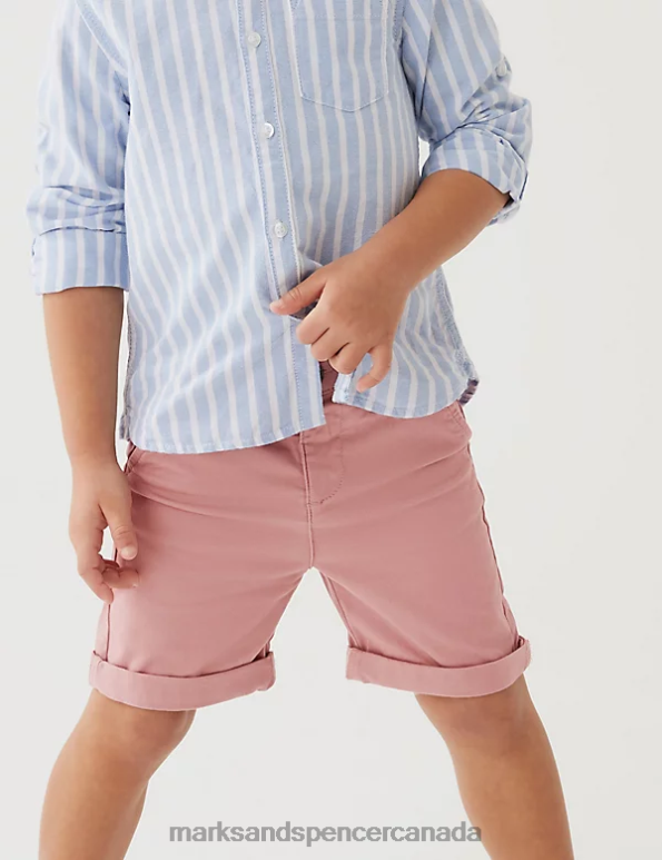 Kids Pink Clothing Marks & Spencer Cotton Rich Chino Shorts 20VTD8490 - Marks and Spencer outlet