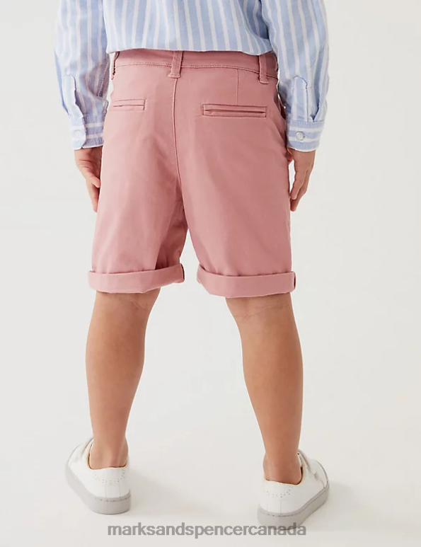 Kids Pink Clothing Marks & Spencer Cotton Rich Chino Shorts 20VTD8490 - Marks and Spencer outlet