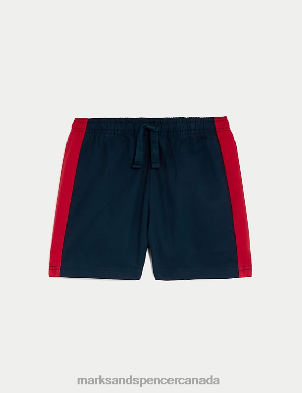 Marks and Spencer sale - Kids Red Mix Clothing Marks & Spencer Pure Cotton Sports Shorts 20VTD8657