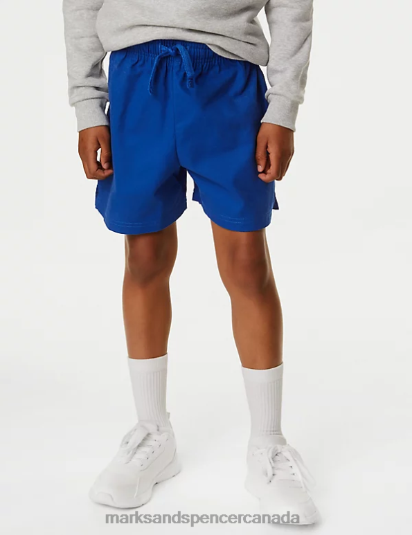 Kids Royal Blue Clothing Marks & Spencer Pure Cotton Sports Shorts 20VTD8659 - Marks and Spencer Canada locations