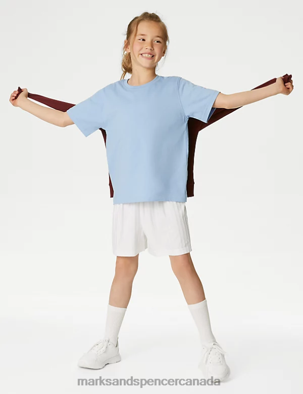 Kids White Clothing Marks & Spencer Sports School Shorts 20VTD8357 - Marks and Spencer outlet