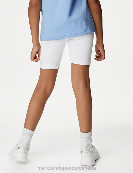 Marks and Spencer near me - Marks & Spencer Kids 2pk Cotton with Stretch School Shorts Clothing White 20VTD9055
