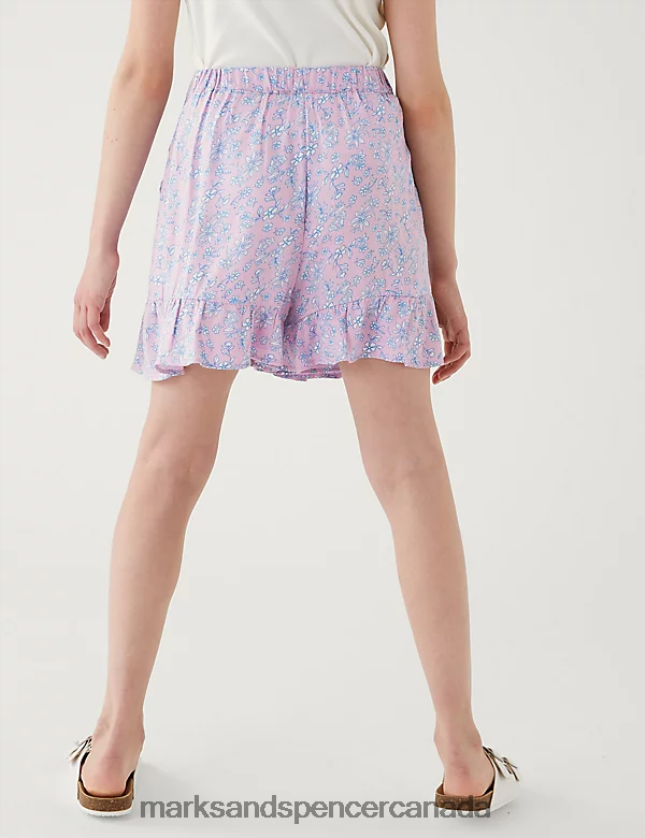 Marks and Spencer Canada - Clothing 20VTD9184 Pink Kids Marks & Spencer Floral Skort