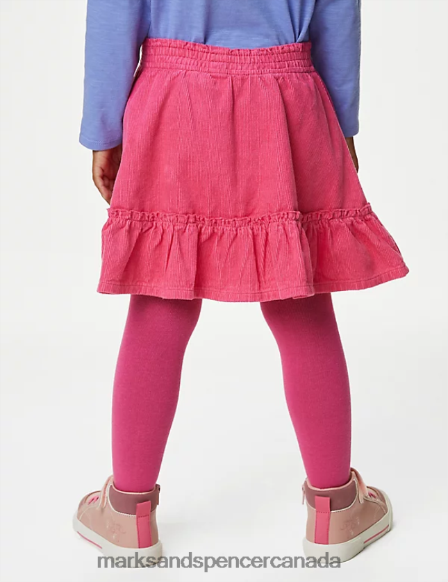 Marks and Spencer Canada - Clothing 20VTD9353 Pink Kids Marks & Spencer Cotton Rich Skirt & Tights Set