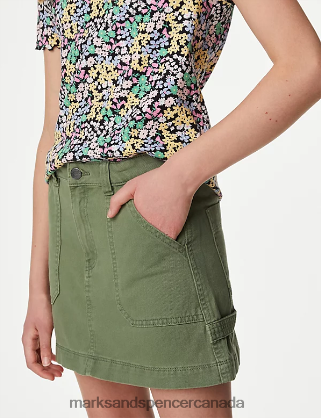 Marks and Spencer near me - Clothing 20VTD9490 Khaki Kids Marks & Spencer Pure Cotton Cargo Skirt