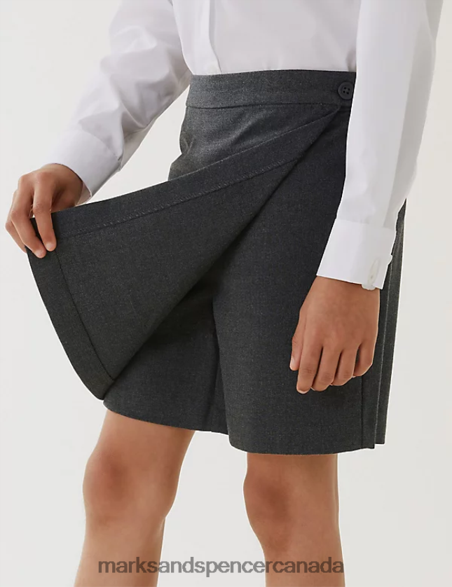 Marks and Spencer Canada - Clothing 20VTD9674 Grey Kids Marks & Spencer School Regular Fit Skort