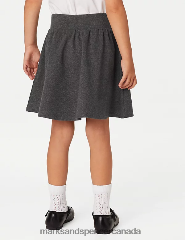 Marks and Spencer near me - Clothing 20VTD9720 Grey Kids Marks & Spencer 2pk Jersey Heart Pocket School Skirts