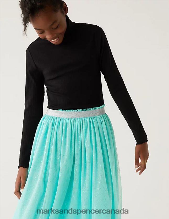 Clothing 20VTD9789 Aqua Kids Marks & Spencer Midi Tulle Glitter Skirt - Marks and Spencer online