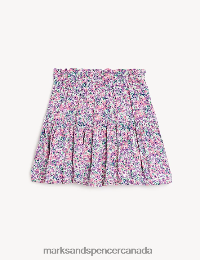 Clothing 20VTD9802 Multi Kids Marks & Spencer Floral Tiered Skort - Marks and Spencer Canada locations
