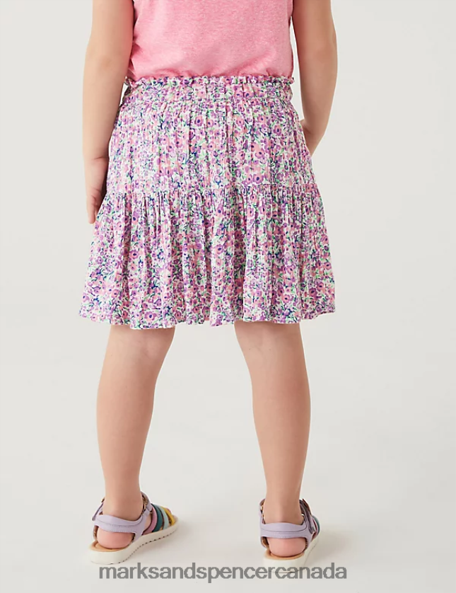 Clothing 20VTD9802 Multi Kids Marks & Spencer Floral Tiered Skort - Marks and Spencer Canada locations