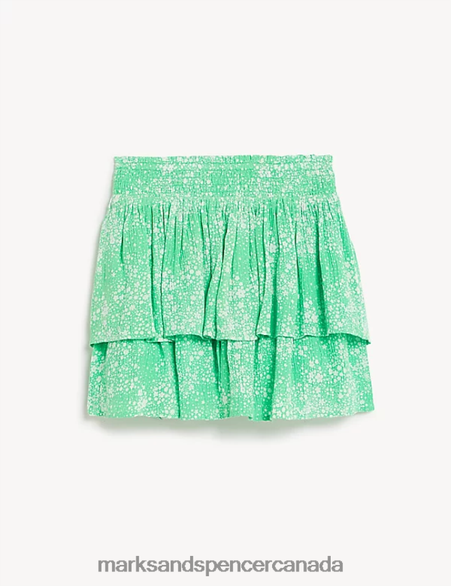 Clothing 20VTD9860 Green Kids Marks & Spencer Ditsy Print Frill Skirt - Marks and Spencer outlet
