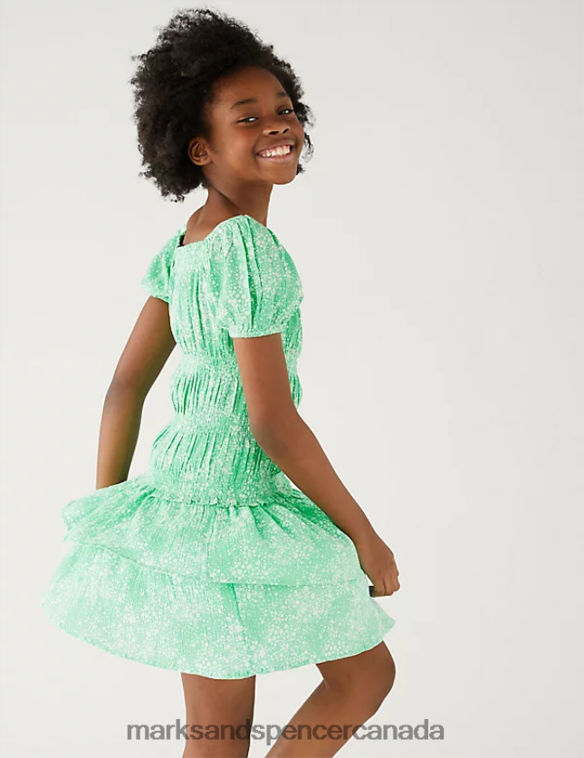 Clothing 20VTD9860 Green Kids Marks & Spencer Ditsy Print Frill Skirt - Marks and Spencer outlet