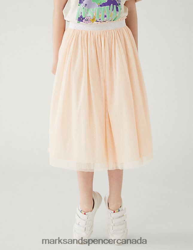 Marks and Spencer Canada - Clothing 20VTD9958 Peach Kids Marks & Spencer Midi Tulle Glitter Skirt