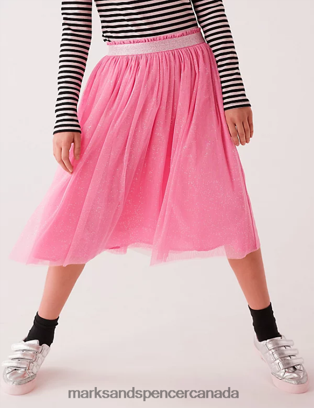 Marks and Spencer near me - Clothing 20VTD9959 Pink Kids Marks & Spencer Midi Tulle Glitter Skirt