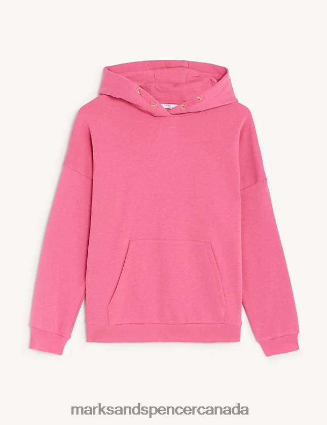 Marks and Spencer near me - Clothing 20VTD9495 Pink Kids Marks & Spencer Cotton Rich Plain Hoodie