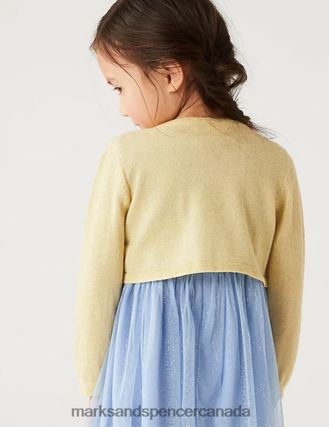 Marks and Spencer near me - Clothing 20VTD9576 Gold Kids Marks & Spencer Cotton Rich Glitter Cardigan