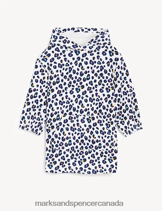 Clothing 20VTD9702 Multi Kids Marks & Spencer Cotton Rich Leopard Towelling Hoodie - Marks and Spencer Canada locations