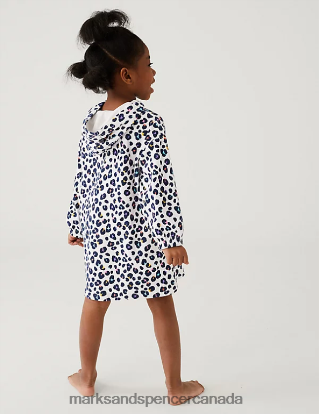 Clothing 20VTD9702 Multi Kids Marks & Spencer Cotton Rich Leopard Towelling Hoodie - Marks and Spencer Canada locations