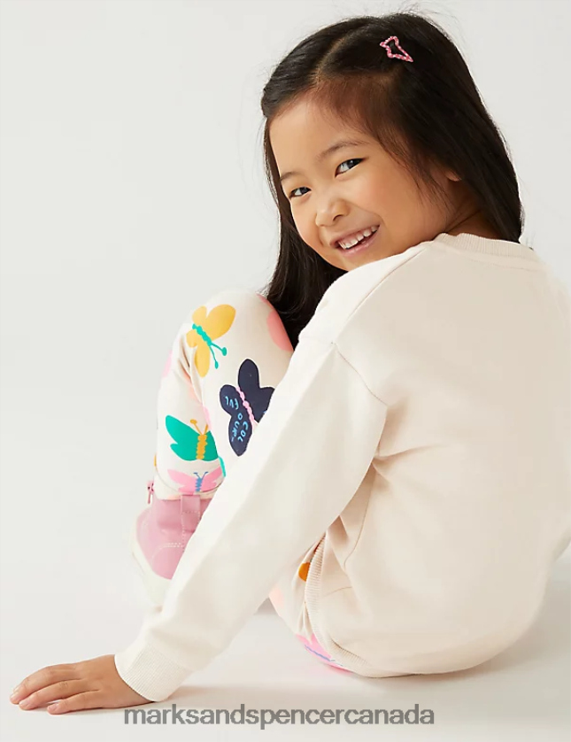 Clothing 20VTD9714 Calico Kids Marks & Spencer Cotton Rich Butterfly Sweatshirt - Marks and Spencer outlet