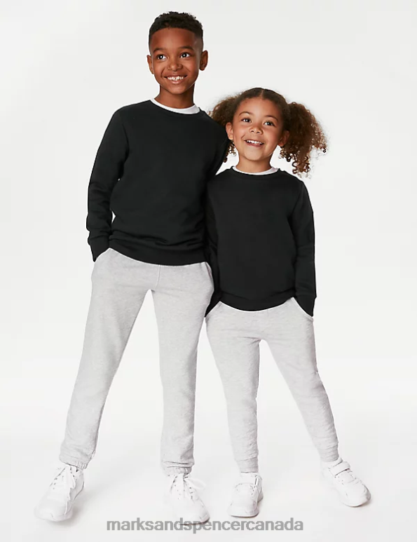 Marks and Spencer sale - Kids Black Clothing Marks & Spencer 2pk Cotton Rich School Sweatshirts 20VTD7814