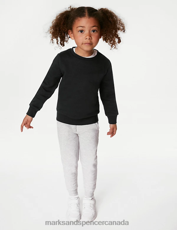Marks and Spencer sale - Kids Black Clothing Marks & Spencer 2pk Cotton Rich School Sweatshirts 20VTD7814