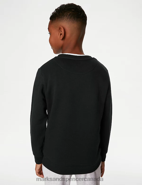 Marks and Spencer sale - Kids Black Clothing Marks & Spencer 2pk Cotton Rich School Sweatshirts 20VTD7814