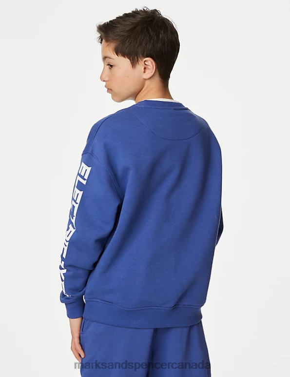 Marks and Spencer Canada - Kids Blue Clothing Marks & Spencer Cotton Rich Pokemon Sweatshirt 20VTD8468