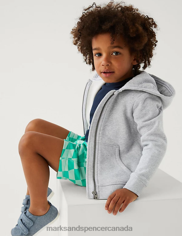 Marks and Spencer near me - Kids Grey Clothing Marks & Spencer Cotton Rich Plain Hoodie 20VTD7634