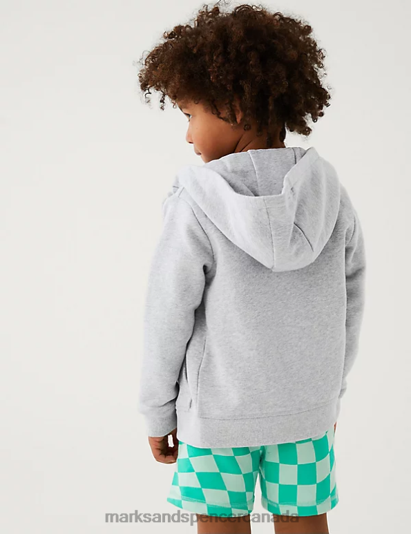 Marks and Spencer near me - Kids Grey Clothing Marks & Spencer Cotton Rich Plain Hoodie 20VTD7634